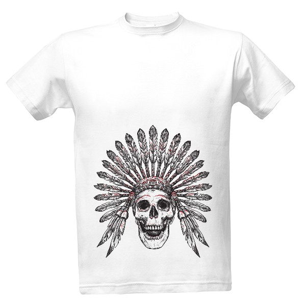 Tričko s potiskem Indiánova lebka